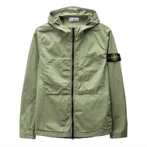 Stone Island Supima Cotton Twill Stretch Hooded Jacket Sage Green XL
